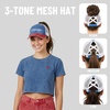 image:imageFunky Junque Criss Cross Ponytail Cap Messy Bun Distressed Baseball Hat3 Tone  Chicago  BlueRed