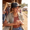 image:imageFunky Junque Criss Cross Ponytail Cap Messy Bun Distressed Baseball HatAmerican Flag  Black Distressed Black Mesh