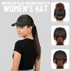 image:imageFunky Junque Criss Cross Ponytail Cap Messy Bun Distressed Baseball HatAmerican Flag  Black Distressed Black Mesh
