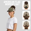 image:imageFunky Junque Criss Cross Ponytail Cap Messy Bun Distressed Baseball HatAmerican Flag  Camo Green