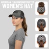 image:imageFunky Junque Criss Cross Ponytail Cap Messy Bun Distressed Baseball HatAmerican Flag  Grey