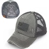 image:imageFunky Junque Criss Cross Ponytail Cap Messy Bun Distressed Baseball HatAmerican Flag  Grey