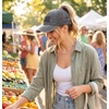 image:imageFunky Junque Criss Cross Ponytail Cap Messy Bun Distressed Baseball HatAmerican Flag  Grey