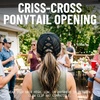 image:imageFunky Junque Criss Cross Ponytail Cap Messy Bun Distressed Baseball HatAmerican Flag  Jet Black Camo