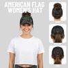 image:imageFunky Junque Criss Cross Ponytail Cap Messy Bun Distressed Baseball HatAmerican Flag  Jet Black Camo