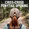 image:imageFunky Junque Criss Cross Ponytail Cap Messy Bun Distressed Baseball HatAmerican Flag  Olive