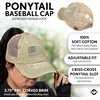 image:imageFunky Junque Criss Cross Ponytail Cap Messy Bun Distressed Baseball HatAmerican Flag  Olive