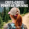 image:imageFunky Junque Criss Cross Ponytail Cap Messy Bun Distressed Baseball HatAmerican Flag  Pink