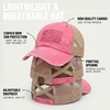 image:imageFunky Junque Criss Cross Ponytail Cap Messy Bun Distressed Baseball HatAmerican Flag  Pink