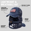 image:imageFunky Junque Criss Cross Ponytail Cap Messy Bun Distressed Baseball HatAmerican Flag Patch  Navy
