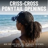 image:imageFunky Junque Criss Cross Ponytail Cap Messy Bun Distressed Baseball HatAmerican Flag Star Print  Black WMesh