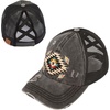 image:imageFunky Junque Criss Cross Ponytail Cap Messy Bun Distressed Baseball HatAztec Design  Black