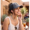 image:imageFunky Junque Criss Cross Ponytail Cap Messy Bun Distressed Baseball HatAztec Design  Black