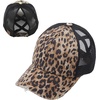 image:imageFunky Junque Criss Cross Ponytail Cap Messy Bun Distressed Baseball HatBaby Leopard
