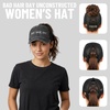 image:imageFunky Junque Criss Cross Ponytail Cap Messy Bun Distressed Baseball HatBad Hair Day  Black Distressed Black Mesh