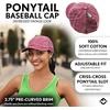 image:imageFunky Junque Criss Cross Ponytail Cap Messy Bun Distressed Baseball HatBasketweave  Berry