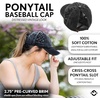 image:imageFunky Junque Criss Cross Ponytail Cap Messy Bun Distressed Baseball HatBasketweave  Black