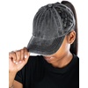 image:imageFunky Junque Criss Cross Ponytail Cap Messy Bun Distressed Baseball HatBasketweave  BlackBlack Camo