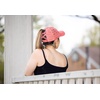 image:imageFunky Junque Criss Cross Ponytail Cap Messy Bun Distressed Baseball HatBasketweave  Coral
