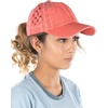 image:imageFunky Junque Criss Cross Ponytail Cap Messy Bun Distressed Baseball HatBasketweave  Coral