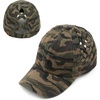 image:imageFunky Junque Criss Cross Ponytail Cap Messy Bun Distressed Baseball HatBasketweave  Green Camouflage