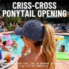 image:imageFunky Junque Criss Cross Ponytail Cap Messy Bun Distressed Baseball HatBasketweave  Navy