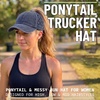image:imageFunky Junque Criss Cross Ponytail Cap Messy Bun Distressed Baseball HatBasketweave  Navy