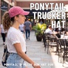 image:imageFunky Junque Criss Cross Ponytail Cap Messy Bun Distressed Baseball HatBasketweave  Pink