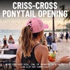 image:imageFunky Junque Criss Cross Ponytail Cap Messy Bun Distressed Baseball HatBasketweave  Pink