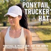 image:imageFunky Junque Criss Cross Ponytail Cap Messy Bun Distressed Baseball HatBasketweave  White