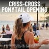 image:imageFunky Junque Criss Cross Ponytail Cap Messy Bun Distressed Baseball HatBasketweave  White