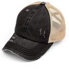 image:imageFunky Junque Criss Cross Ponytail Cap Messy Bun Distressed Baseball HatBeige Mesh  Black Distressed