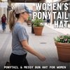 image:imageFunky Junque Criss Cross Ponytail Cap Messy Bun Distressed Baseball HatBeige Mesh  Blue Camo Distressed