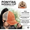 image:imageFunky Junque Criss Cross Ponytail Cap Messy Bun Distressed Baseball HatBeige Mesh  Burnt Orange Distressed