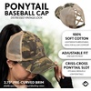 image:imageFunky Junque Criss Cross Ponytail Cap Messy Bun Distressed Baseball HatBeige Mesh  Camo Olive Distressed