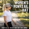 image:imageFunky Junque Criss Cross Ponytail Cap Messy Bun Distressed Baseball HatBeige Mesh  Charcoal Distressed