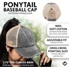 image:imageFunky Junque Criss Cross Ponytail Cap Messy Bun Distressed Baseball HatBeige Mesh  Charcoal Distressed