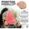 image:imageFunky Junque Criss Cross Ponytail Cap Messy Bun Distressed Baseball HatBeige Mesh  Coral Distressed