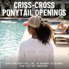 image:imageFunky Junque Criss Cross Ponytail Cap Messy Bun Distressed Baseball HatBeige Mesh  Coral Distressed