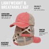 image:imageFunky Junque Criss Cross Ponytail Cap Messy Bun Distressed Baseball HatBeige Mesh  Coral Distressed
