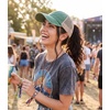 image:imageFunky Junque Criss Cross Ponytail Cap Messy Bun Distressed Baseball HatBeige Mesh  Green Distressed