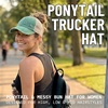 image:imageFunky Junque Criss Cross Ponytail Cap Messy Bun Distressed Baseball HatBeige Mesh  Green Distressed
