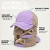 image:imageFunky Junque Criss Cross Ponytail Cap Messy Bun Distressed Baseball HatBeige Mesh  Lavender Distressed