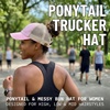 image:imageFunky Junque Criss Cross Ponytail Cap Messy Bun Distressed Baseball HatBeige Mesh  Light Pink  Distressed