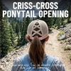 image:imageFunky Junque Criss Cross Ponytail Cap Messy Bun Distressed Baseball HatBeige Mesh  Light Pink  Distressed