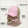 image:imageFunky Junque Criss Cross Ponytail Cap Messy Bun Distressed Baseball HatBeige Mesh  Light Pink  Distressed