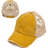 image:imageFunky Junque Criss Cross Ponytail Cap Messy Bun Distressed Baseball HatBeige Mesh  Mustard Distressed