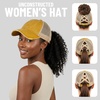 image:imageFunky Junque Criss Cross Ponytail Cap Messy Bun Distressed Baseball HatBeige Mesh  Mustard Distressed