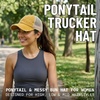 image:imageFunky Junque Criss Cross Ponytail Cap Messy Bun Distressed Baseball HatBeige Mesh  Mustard Distressed