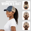 image:imageFunky Junque Criss Cross Ponytail Cap Messy Bun Distressed Baseball HatBeige Mesh  Navy Distressed
